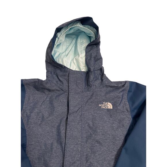 The North Face Girls DryVent Rain Jacket Blue Sz M 10/12 Hooded Full Zip - Picture 2 of 5
